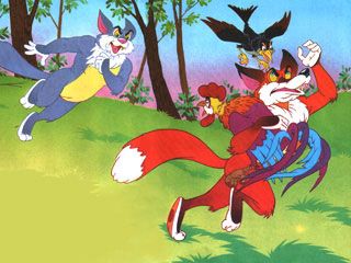 Лиса схватила его в когти, понесла в свою нору