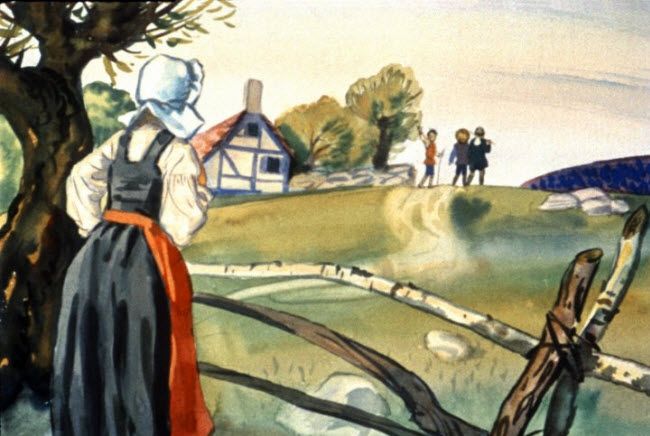 Мать со слезами смотрела вслед сыновьям