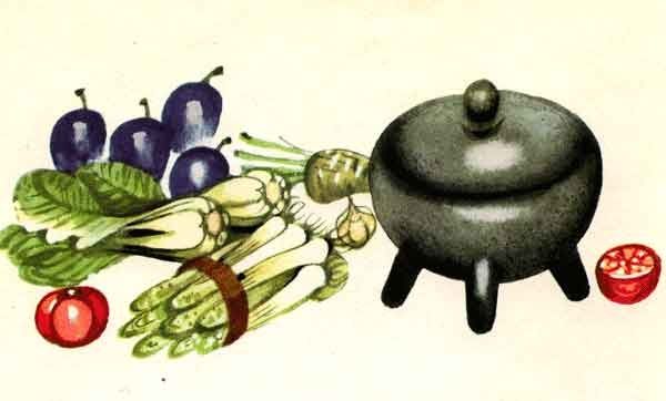 котелок полный риса и овощей