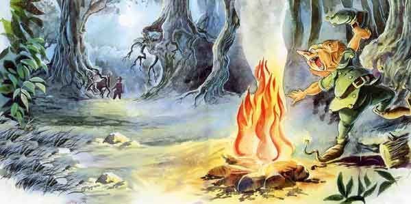 Пляшет чудной человечек у костра