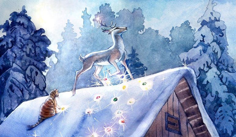 из-под копыт оленя вылетают деньги